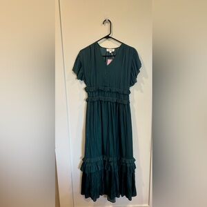 Elegant Teal/Green Ruffle Dress